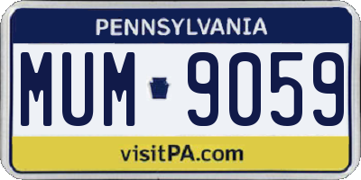 PA license plate MUM9059