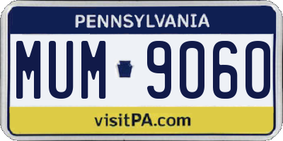 PA license plate MUM9060