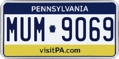 PA license plate MUM9069