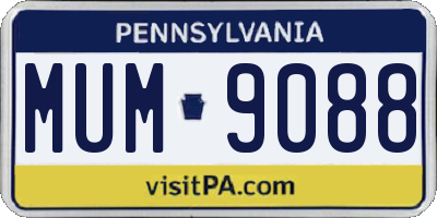 PA license plate MUM9088