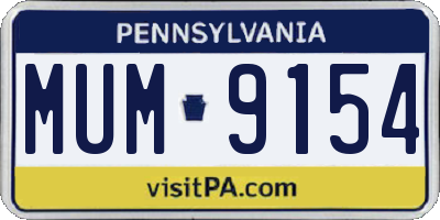 PA license plate MUM9154