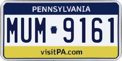 PA license plate MUM9161
