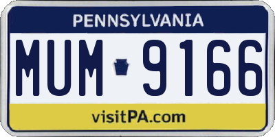 PA license plate MUM9166
