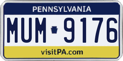PA license plate MUM9176