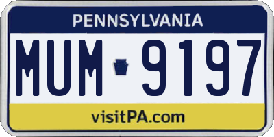 PA license plate MUM9197
