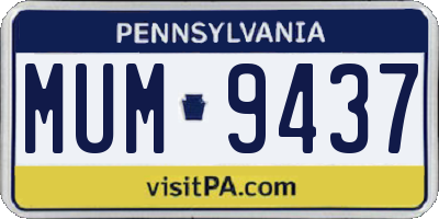 PA license plate MUM9437