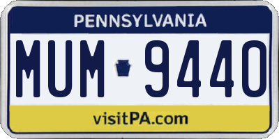 PA license plate MUM9440