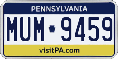 PA license plate MUM9459