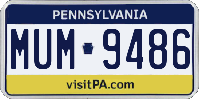 PA license plate MUM9486