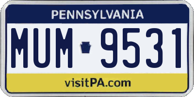PA license plate MUM9531