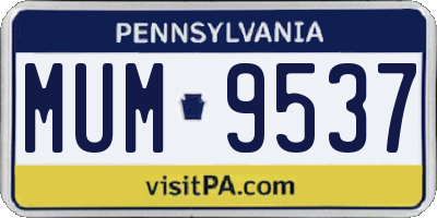 PA license plate MUM9537
