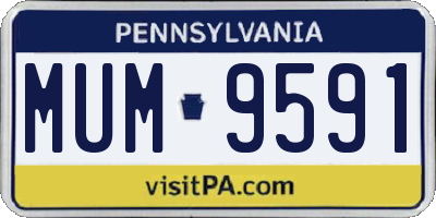 PA license plate MUM9591