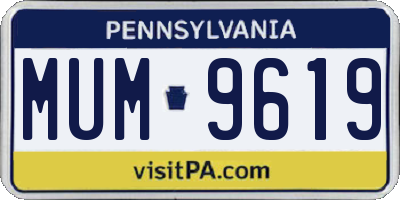 PA license plate MUM9619