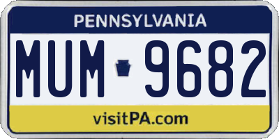 PA license plate MUM9682