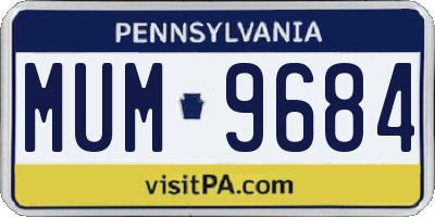 PA license plate MUM9684