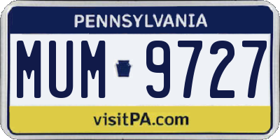 PA license plate MUM9727