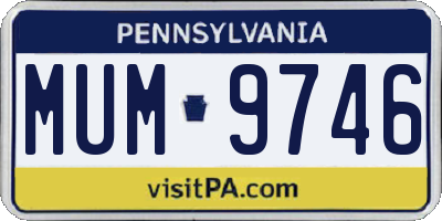 PA license plate MUM9746