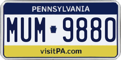 PA license plate MUM9880
