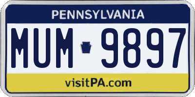 PA license plate MUM9897