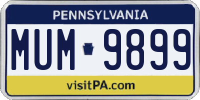 PA license plate MUM9899