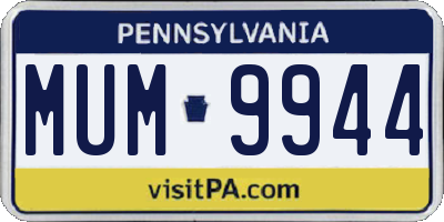 PA license plate MUM9944