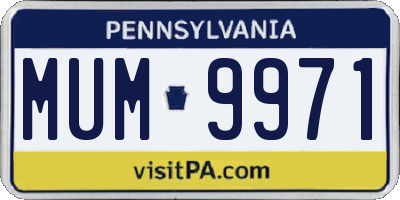 PA license plate MUM9971