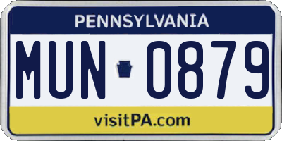 PA license plate MUN0879