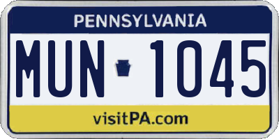 PA license plate MUN1045