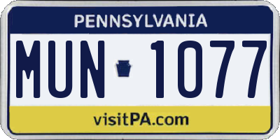 PA license plate MUN1077