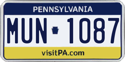 PA license plate MUN1087
