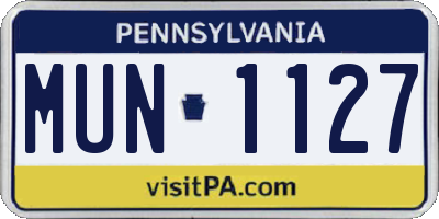PA license plate MUN1127