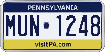 PA license plate MUN1248
