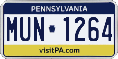 PA license plate MUN1264