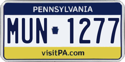 PA license plate MUN1277