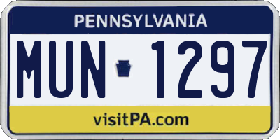 PA license plate MUN1297
