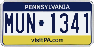PA license plate MUN1341