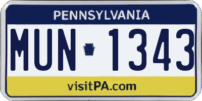 PA license plate MUN1343