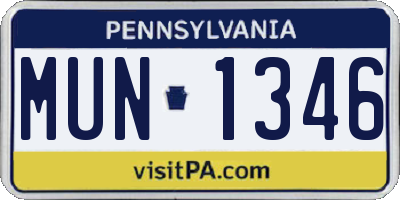 PA license plate MUN1346