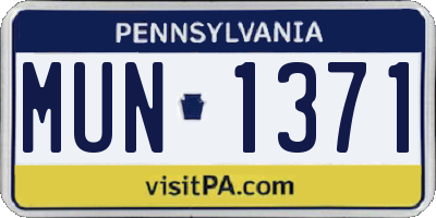 PA license plate MUN1371