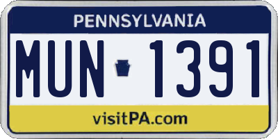 PA license plate MUN1391