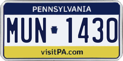 PA license plate MUN1430