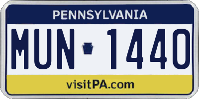 PA license plate MUN1440