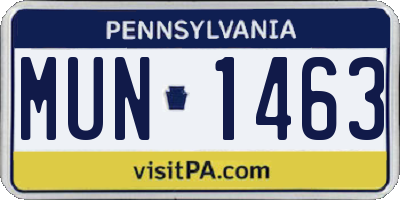 PA license plate MUN1463