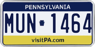 PA license plate MUN1464