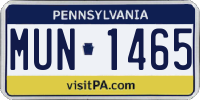 PA license plate MUN1465