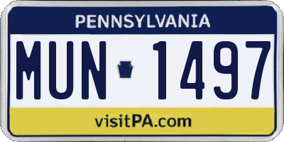PA license plate MUN1497