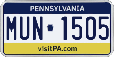 PA license plate MUN1505