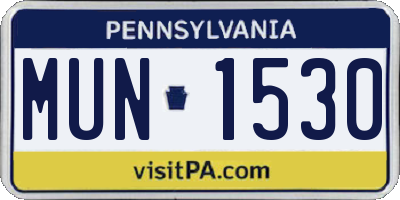 PA license plate MUN1530