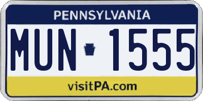 PA license plate MUN1555