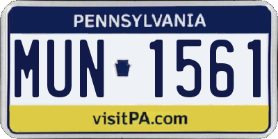 PA license plate MUN1561